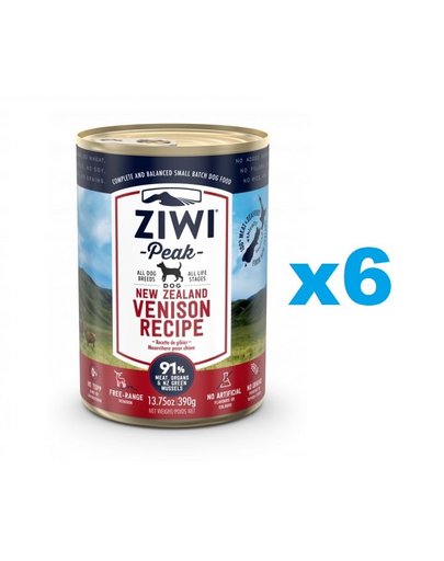 ZIWIPEAK Dog Venison Dziczyzna 6x390 g