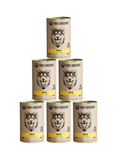 PAKA ZWIERZAKA Karma królik i dzik z dynią dla psa 6x400 g
