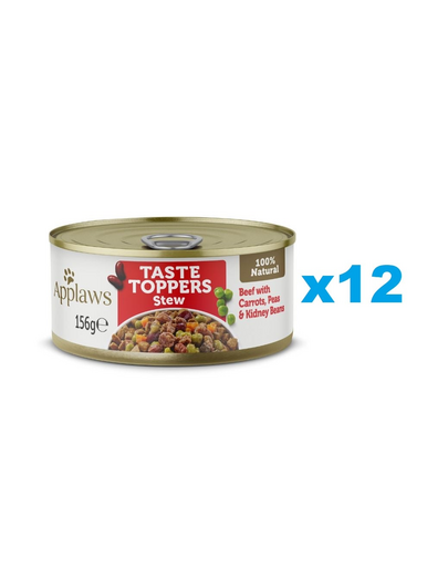 APPLAWS Taste Toppers Gulasz z wołowiną, marchewkami i groszkiem 12x156 g