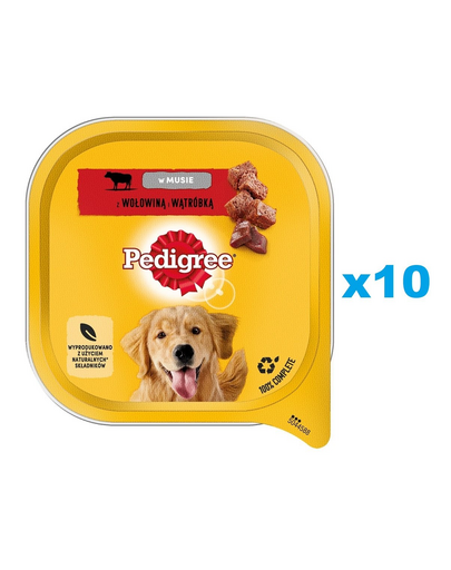 PEDIGREE Adult tacka 10x300 g mokra karma dla psów z wołowiną i wątróbką w musie