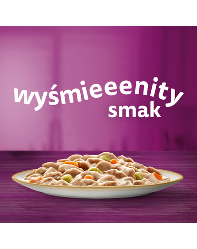 WHISKAS Tasty Mix Kremowe Wariacje z kurczakiem, jagnięciną i indykiem w sosie 12x85g