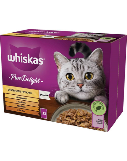 Pure Delight Drobiowe frykasy z kurczakiem, indykiem, drobiem, kaczką w galaretce 12x85g