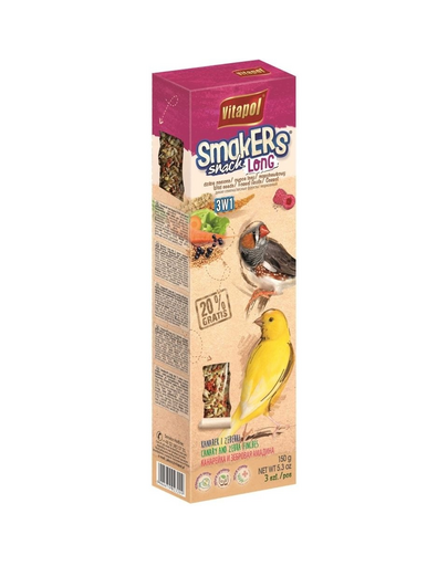Smakers Long Mix 3W1 Dla Kanarka I Zeberek Dzikie Nasiona/Owoce Lasu/Marchewkowy