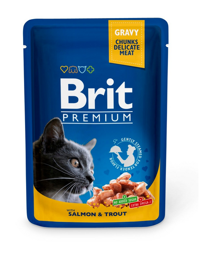 Premium Cat Adult łosoś i pstrąg saszetka dla kota 24 x 100g