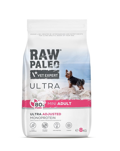 RAW PALEO Ultra Pork Mini Adult 8kg felnőtt kutyáknak, kis fajtáknak sertéshús