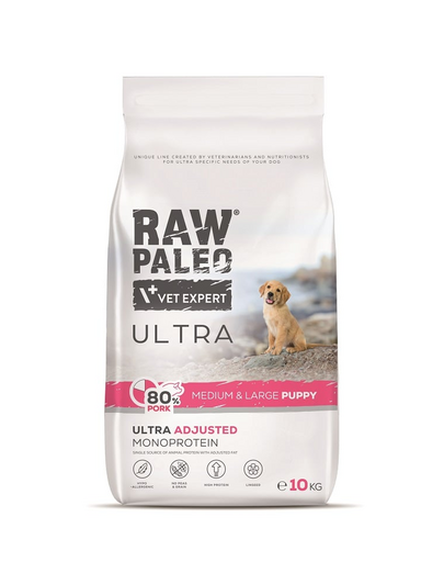 RAW PALEO Ultra Pork Medium&Large Puppy 10kg közepes és nagy testű kiskutyák számára sertéshús