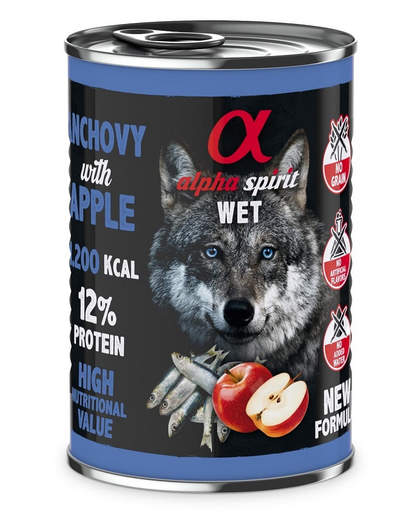 ALPHA SPIRIT Anchois z jabłkiem 400 g mokra karma dla psa