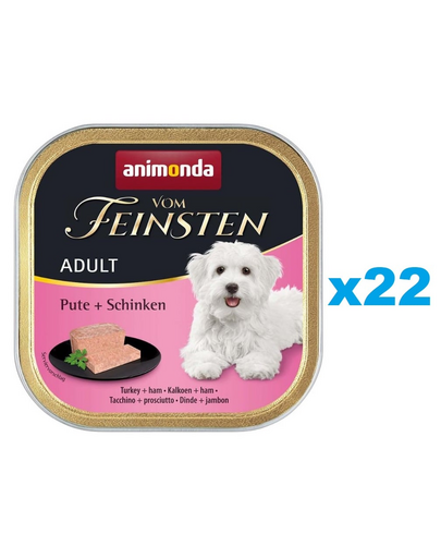 ANIMONDA Vom Feinsten Adult Turkey&Ham 22x150 g indyk i szynka dla dorosłych psów