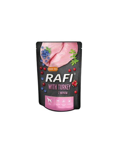 Rafi mokra karma dla dorosłych psów wszystkich ras z indykiem saszetka 300 g