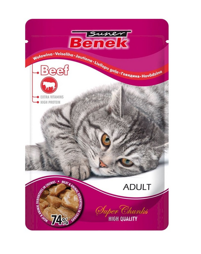 Super saszetka dla kota z kawałki wołowiny w sosie 100g