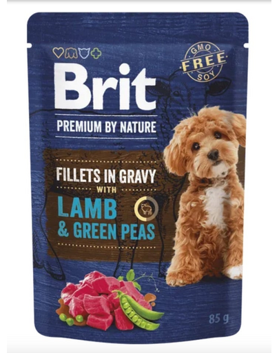 Premium By Nature Dog Fillets in Gravy z jagnięciną i zielonym groszkiem 24x85g