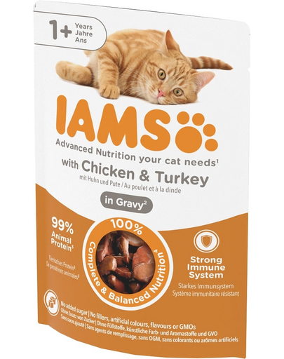 Cat Adult All Breeds Chicken & Turkey In Gravy Pouch 85 g