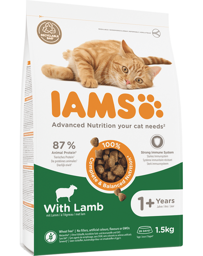 IAMS for Vitality Lamb felnőtt macskáknak szánt karma bárányhússal 1,5 kg