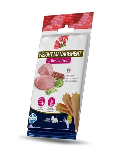 FARMINA N&D Quinoa Dental Treat Weight management Mini 60 g (7 db) dentális jutalom kutyák számára kis fajtákhoz
