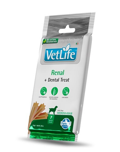 FARMINA Vet Life Dental Treat Renal Medium/Maxi 100 g (7 db) fogápoló jutalom közepes és nagy kutyák számára