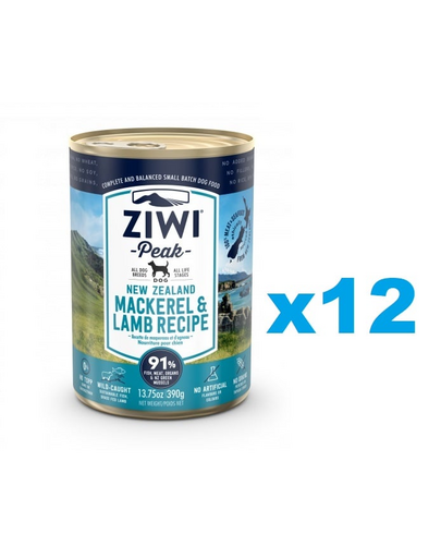 ZIWIPEAK Dog Mackerel&Lamb Makrela i jagnięcina 12 x 390 g