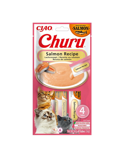 INABA Churu Cat Salmon 4x14g krémes finomság macskáknak, lazac ízzel