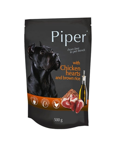 PIPER z sercami kurczaka i ryżem 500 g mokra karma dla dorosłych psów