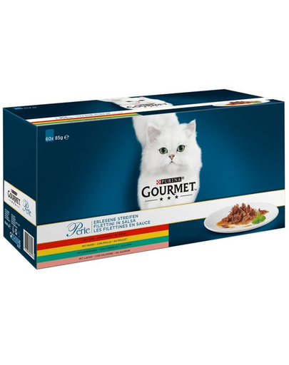 GOURMET Perle Fileciki szószban ízmix macskáknak 60 x 85 g