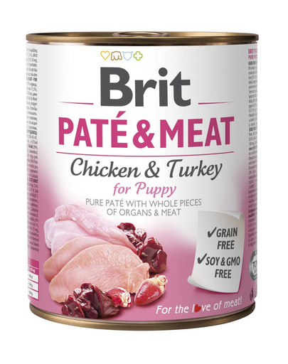 Pate & meat chicken&turkey pasztet dla szczeniąt 6 x 800 g kurczak i indyk
