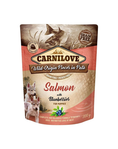 Dog Paté Salmon with Blueberries Puppies 300g mokra karma dla szczeniąt Łosoś z jagodami