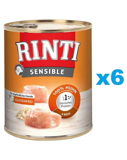 RINTI Sensible Kurczak z ryżem 6x800 g