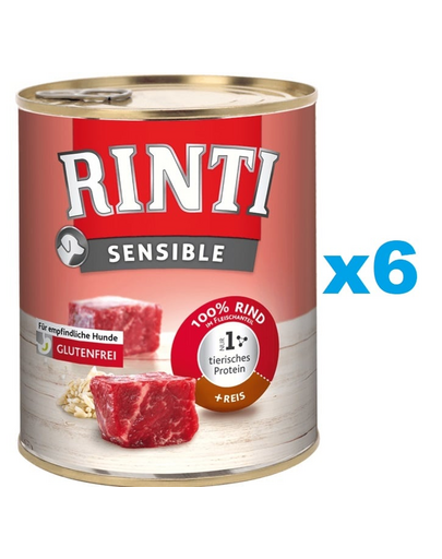 RINTI Sensible Wołowina z ryżem 6x800 g