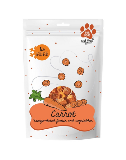 PAKA ZWIERZAKA PEPE Freeze-dried liofilizált zöldségek sárgarépa kutyáknak 25 g