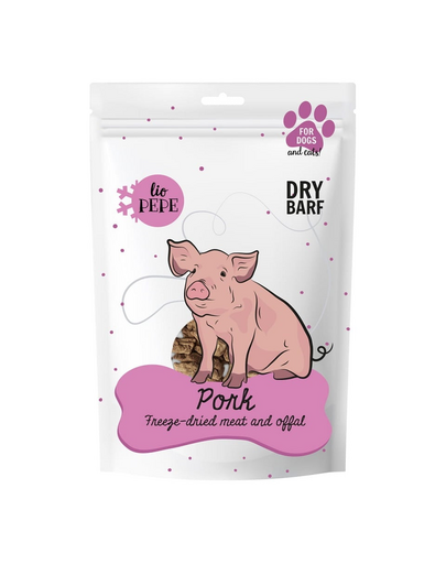 PAKA ZWIERZAKA PEPE Freeze-dried liofilizált sertéshús szív 60 g