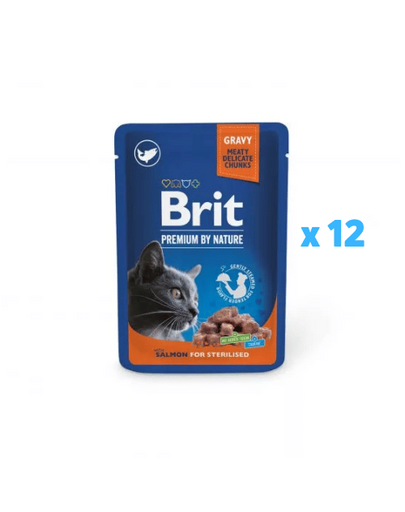 BRIT PREMIUM Pouch Salmon Sterilized 12 x 100g z łososiem dla kotów sterylizowanych