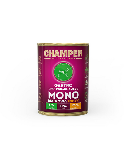 CHAMPER Gastro Turkey monoprotein kutyatáp pulykahússal 400 g