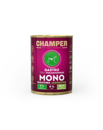CHAMPER Gastro Lamb monoprotein kutyatáp bárányhússal 400 g