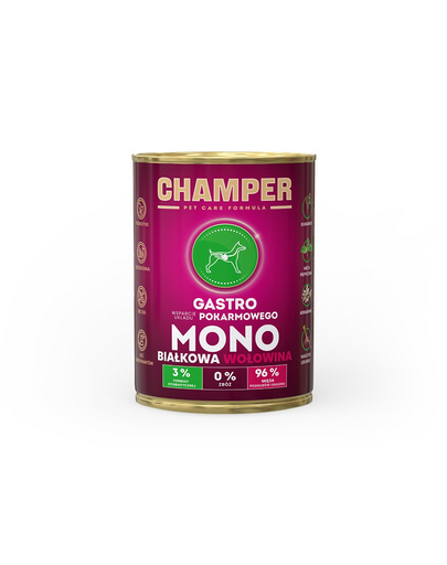 CHAMPER Gastro Beef monoprotein kutyatáp marhahússal 400 g