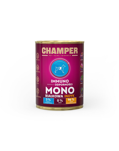 CHAMPER Immuno Turkey monoprotein kutyatáp pulykahússal 400 g