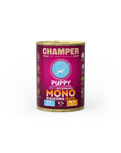 CHAMPER Puppy Turkey monoproteinos kutyakaja pulykahússal 400 g