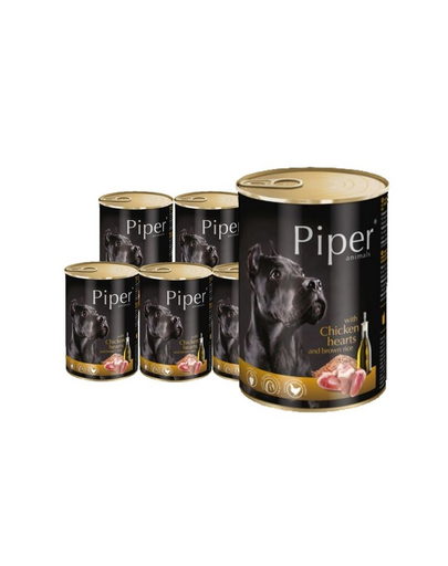 DOLINA NOTECI PIPER z sercami kurczaka i ryżem mokra karma dla dorosłych psów 12x800 g