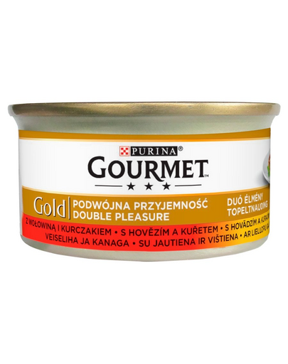 Gold Mix z wołowiną i kurczakiem 24x85g mokra karma dla kotów
