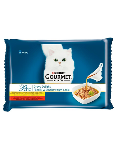 Perle Gravy kurczak, wołowina 48x85 g mokra karma dla kotów