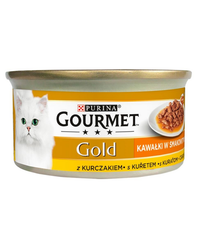 Gold Sauce Delights z kurczakiem 24x85 g mokra karma dla kotów