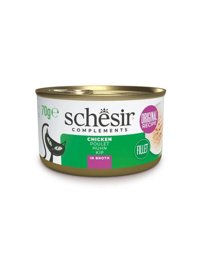 SCHESIR Csirke rizzsel húslevesben macskáknak 70 g