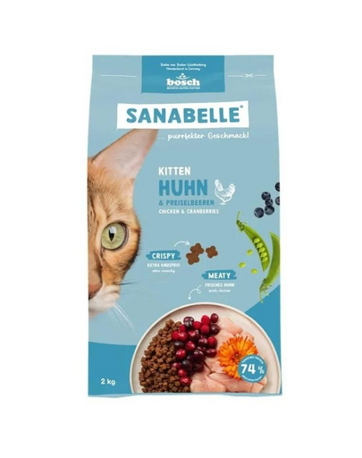 SANABELLE Kitten Csirke 2 kg kölyökkutyák és vemhes vagy szoptató macskák számára