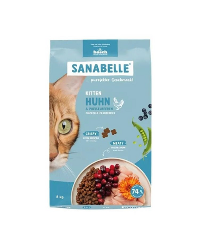 SANABELLE Kitten Csirke 8 kg kölyökkutyák és vemhes, szoptató macskák számára