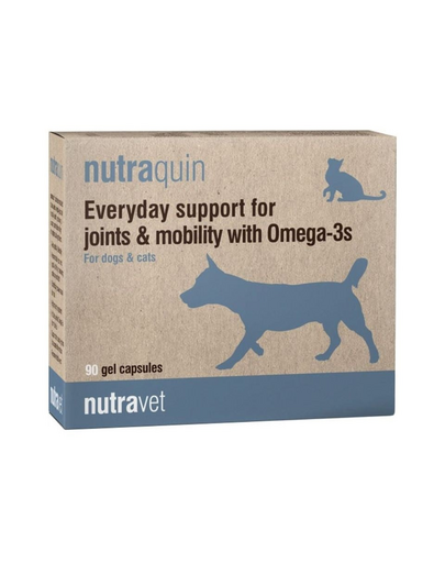 NUTRAVET Nutraquin 90 kapszula ízületekhez Omega-3-mal kutyák és macskák számára