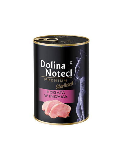 DOLINA NOTECI Premium Sterilised Pulykában gazdag macskáknak ivartalanítás után 400 g