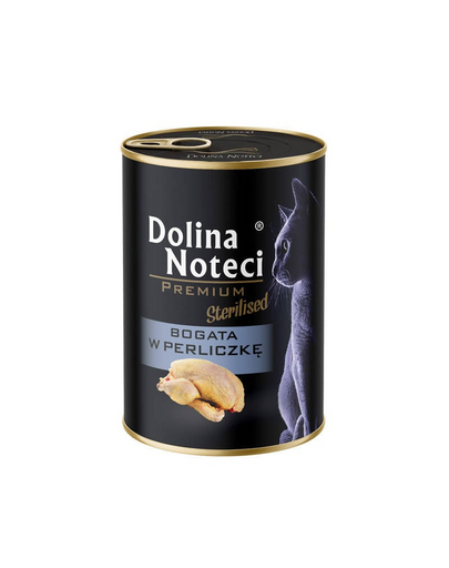 Premium DOLINA NOTECI Premium Sterilised Gazdag fürjjel ivartalanított macskáknak 400 gBogata w perliczkę dla kota po sterylizacji 400 g