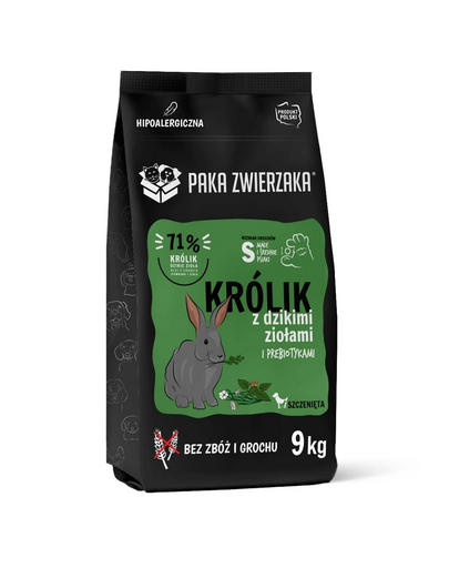 PAKA ZWIERZAKA Seventh Heaven Szárazeledel Nyúl vadon élő gyógynövényekkel kölyökkutyáknak 9 kg