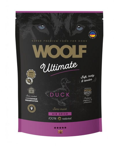 WOOLF Ultimate Soft Adult Dog Duck 1 kg gabonamentes félig nedves kutyatáp kacsával