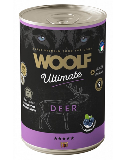 WOOLF Ultimate Adult Dog Deer and Blueberries 400g nedves táplálék szarvasmarhával és áfonyával kutyák számára