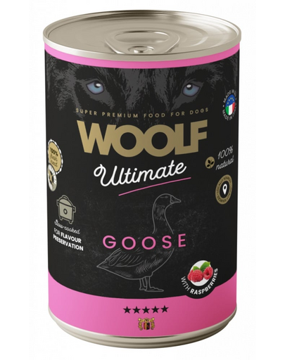 WOOLF Ultimate Adult Dog Goose and Raspberries 400g nedves táplálék kacsahússal és málnával kutyák számára