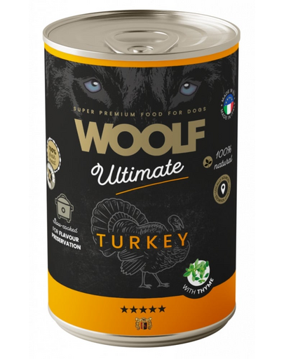 WOOLF Ultimate Adult Dog Turkey and Thyme 400g nedves kutyaeledel pulykával és kakukkfűvel